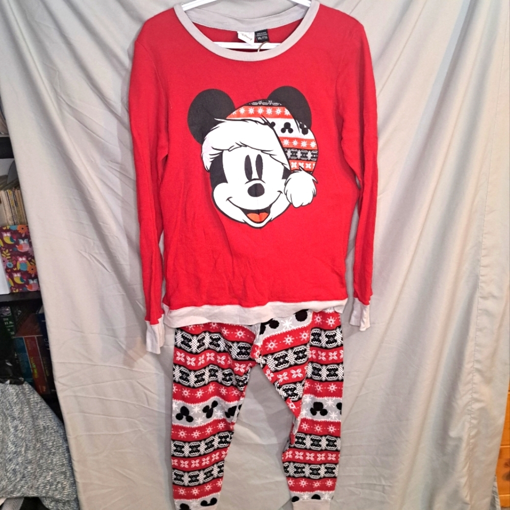 ⚡️2 For $15⚡️omen's Disney Mickey Mouse Pajama set Waffle material size xxl